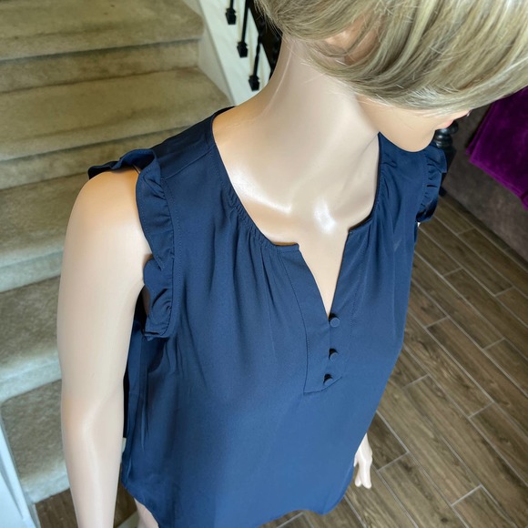 Loft Dressy Tank Top Blue Women Sz XS slightly used - Picture 3 of 7